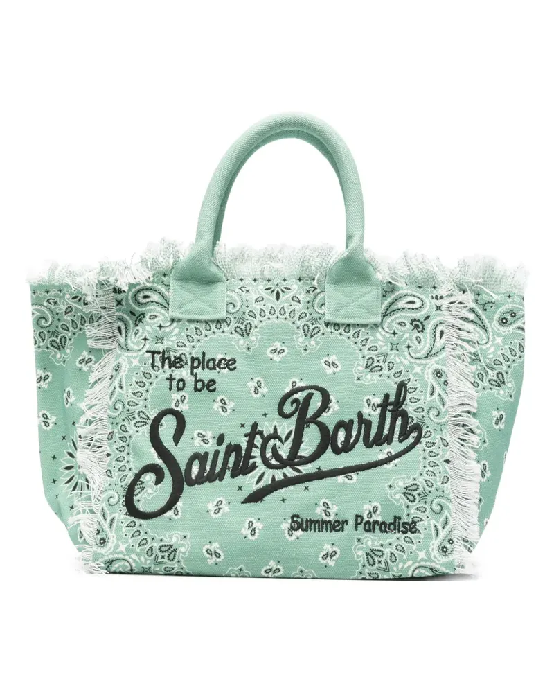 MC2 Saint Barth Vanity paisley-print frayed tote bag - Grün Grün