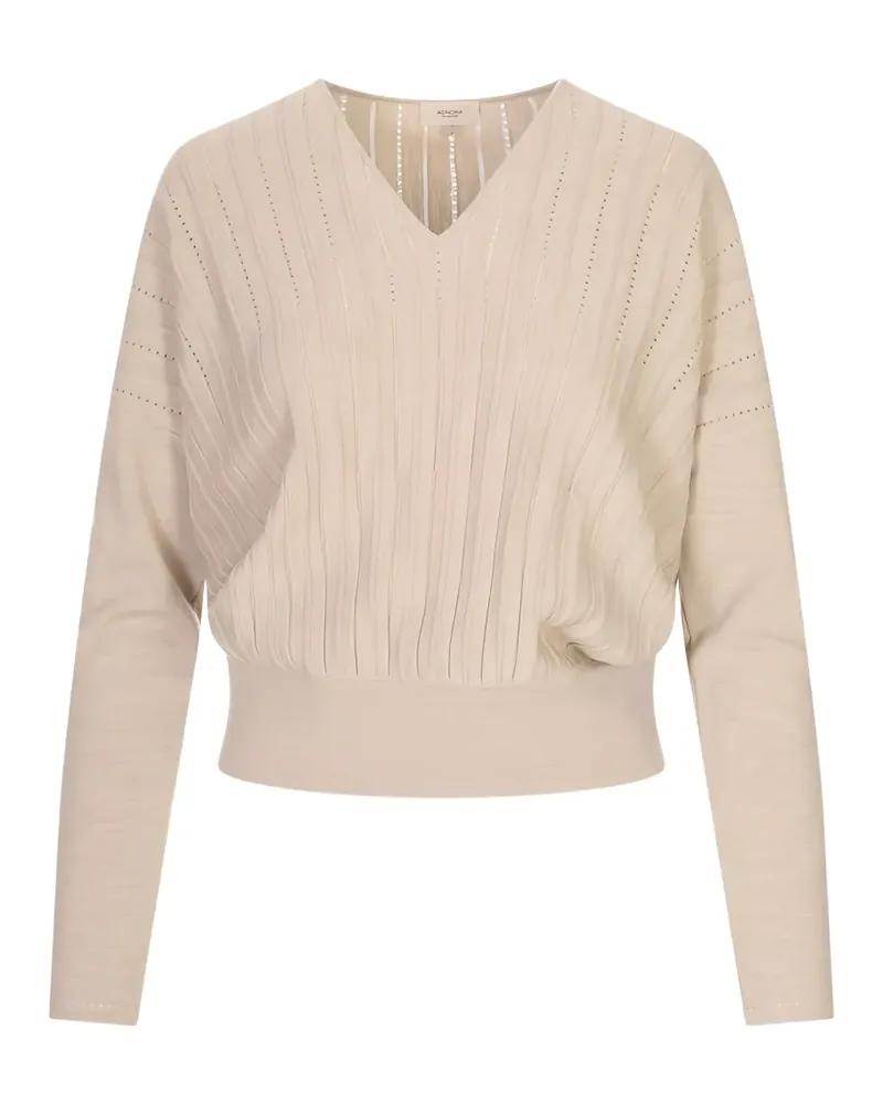 AGNONA Pullover in Pointelle-Strick - Nude Nude
