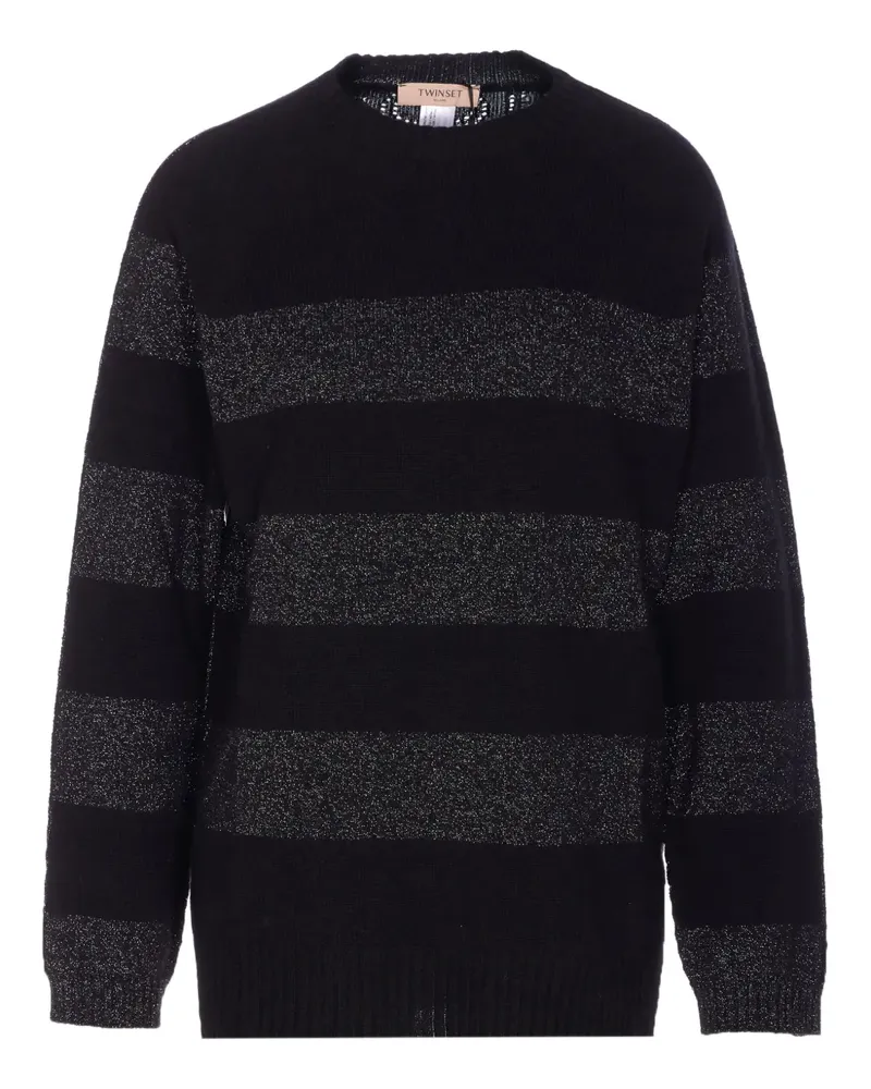 Twin-Set Gestreifter Pullover - Schwarz Schwarz