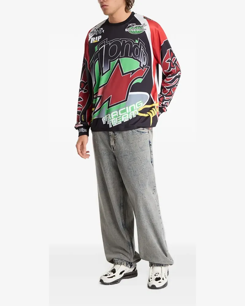 Ripndip Langarmshirt mit grafischem Print - Rot Rot