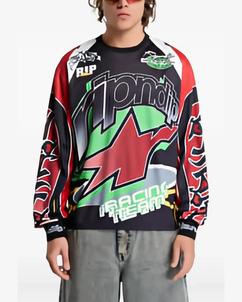 Ripndip Langarmshirt mit grafischem Print - Rot Rot