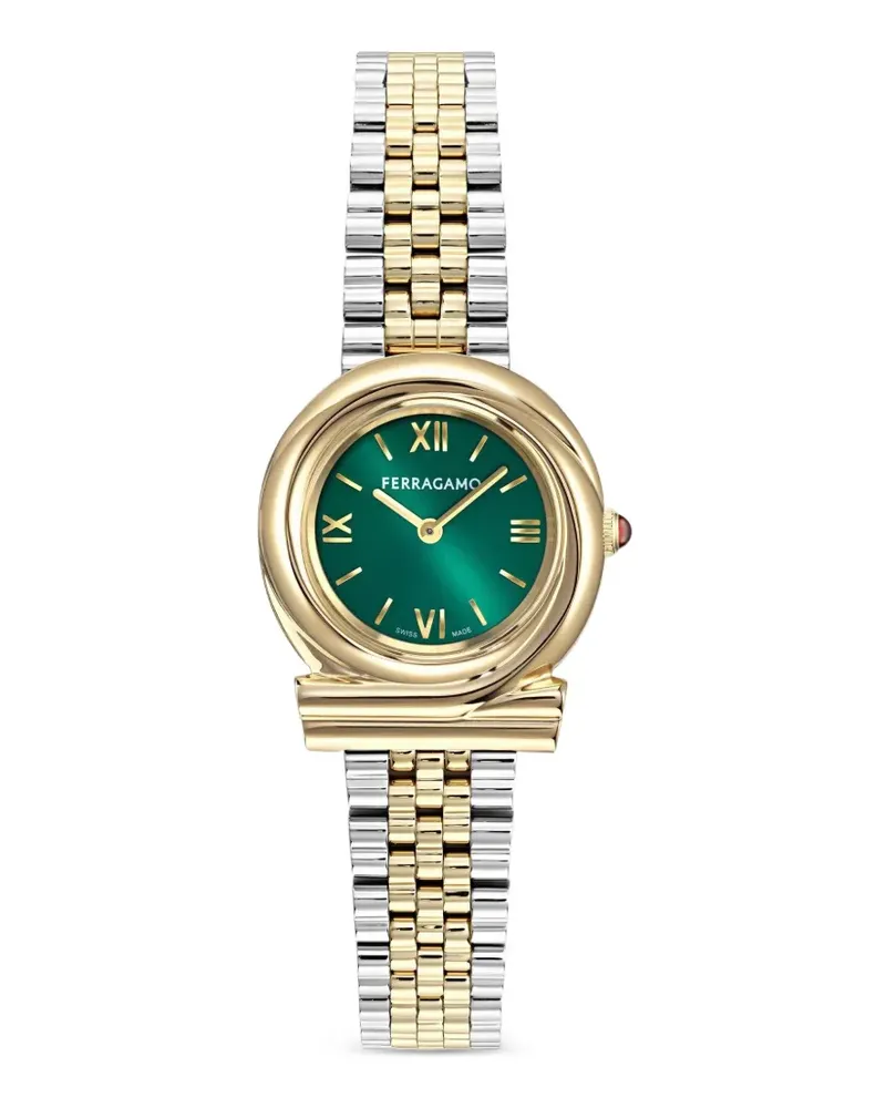 Ferragamo Gancini Twisted Armbanduhr 28mm - Grün Grün