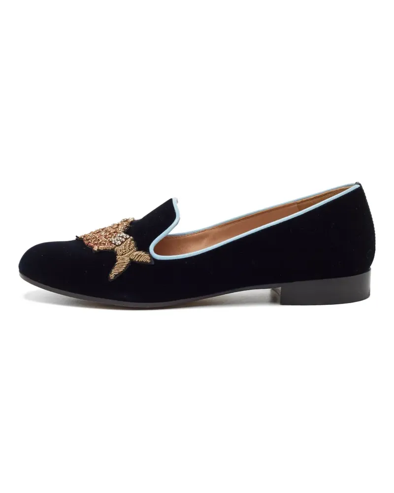 Gianvito Rossi x Mary Katrantzou fish-embroidered loafers - Blau Blau
