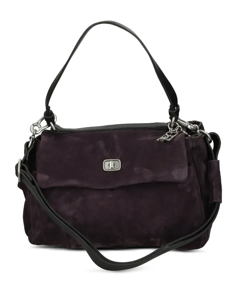 A.S.98 Lèa Tote Bag aus Wildleder mit Drehverschluss - Violett Violett