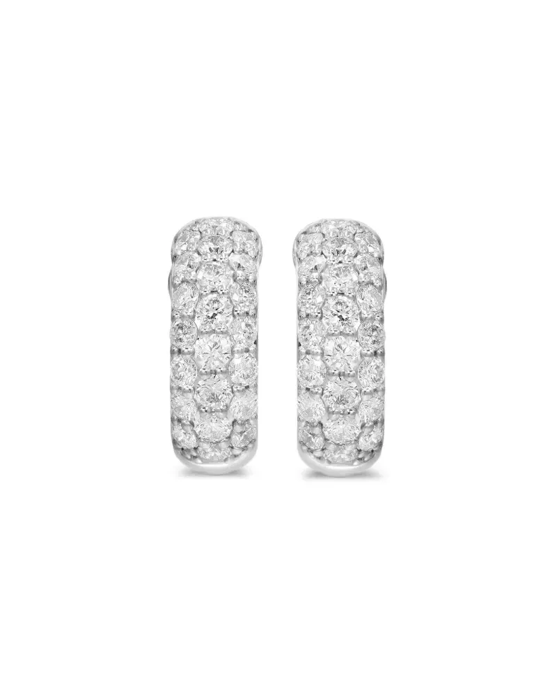 David Yurman DY Mercer Micro Sterlingsilber-Creolen mit Diamanten (13,5mm Silber