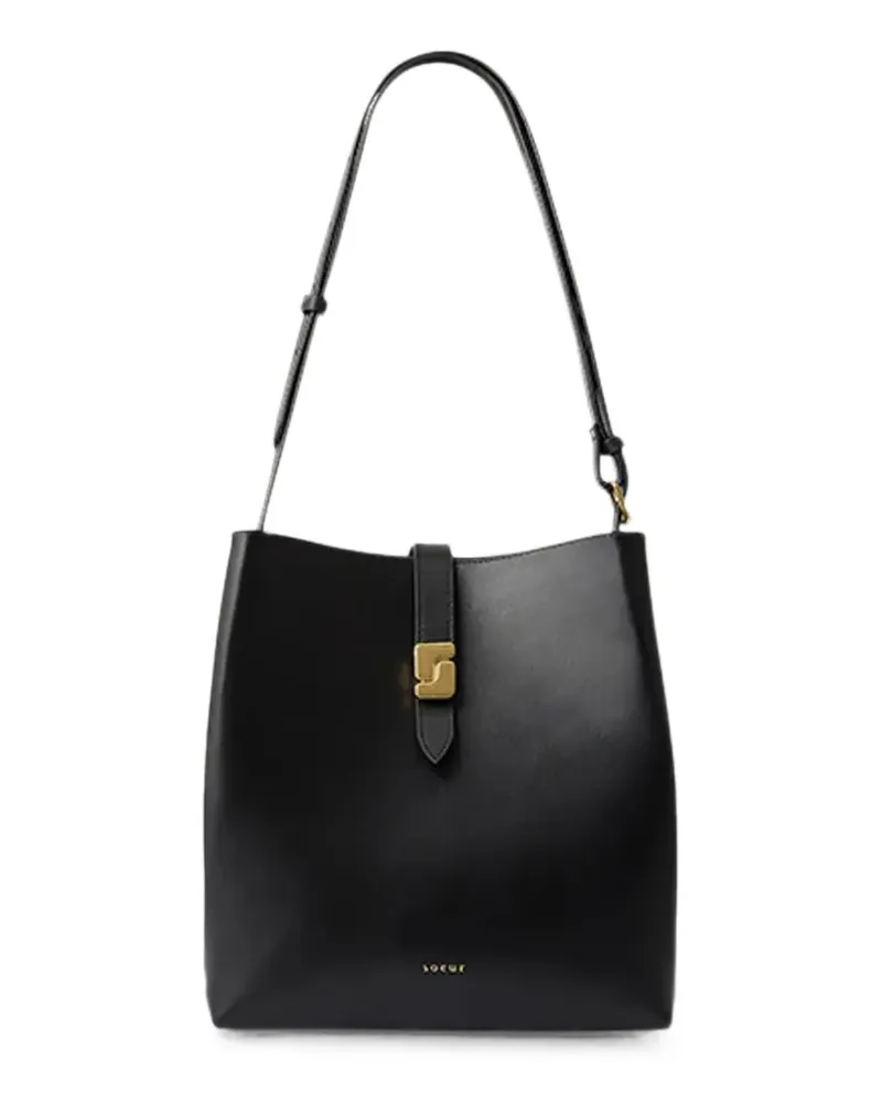 Soeur Schultertasche mit Logo-Schild - Schwarz Schwarz