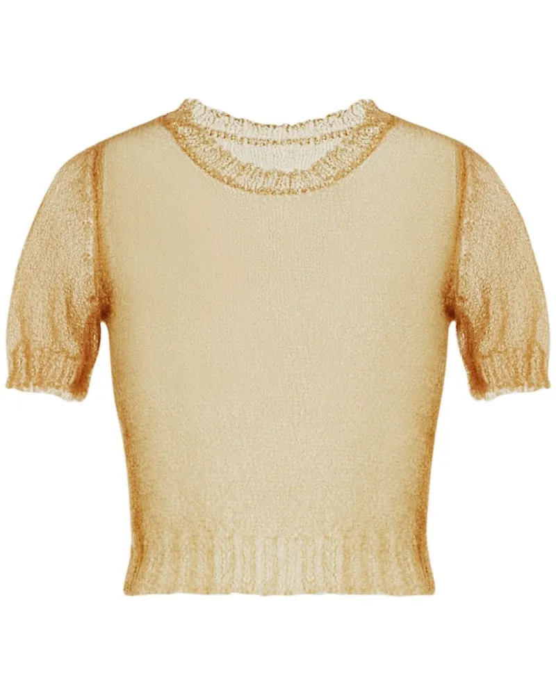 Maison Margiela Semi-transparentes Strickoberteil - Nude Nude