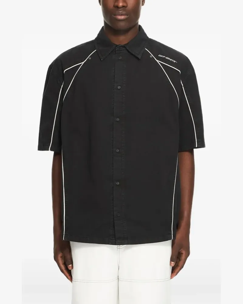 OFF-WHITE Kurzärmeliges Owr Hemd mit Paspeln - Schwarz Schwarz