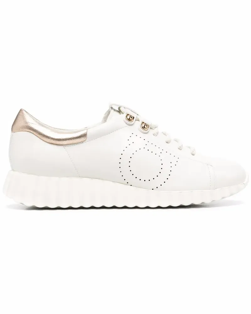 Ferragamo Sneakers mit Gancini-Detail - Weiß Weiß