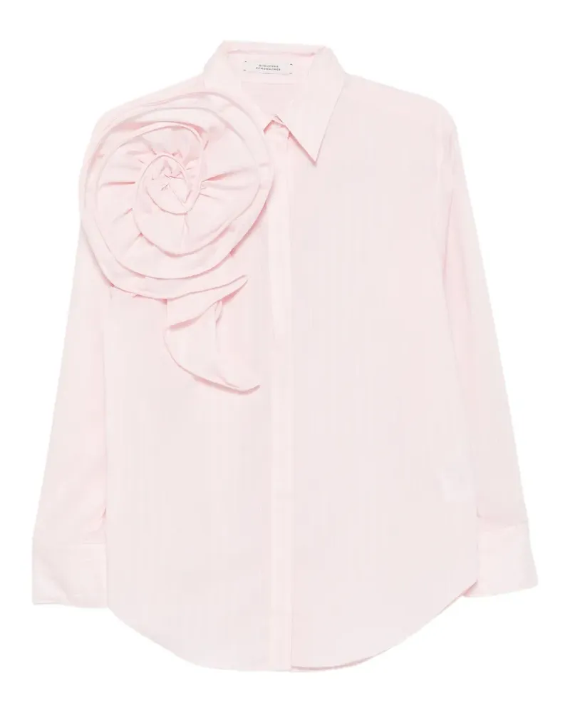 Dorothee Schumacher Nadelstreifen-Hemd mit Blumenapplikation - Rosa Rosa