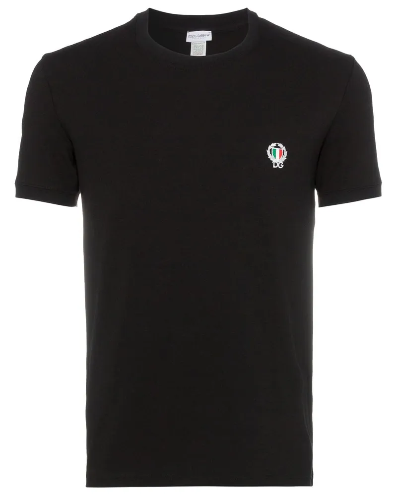 Dolce & Gabbana T-Shirt mit Stickerei - Schwarz Schwarz