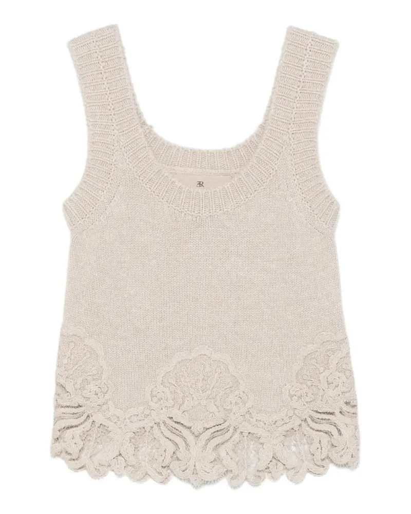Ermanno Scervino Strickoberteil mit Spitzenbesatz - Nude Nude