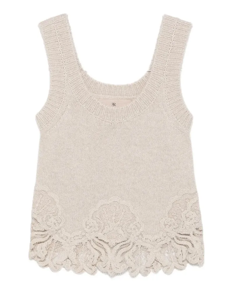Ermanno Scervino Strickoberteil mit Spitzenbesatz - Nude Nude