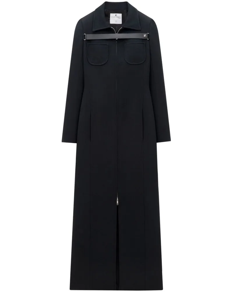 Courrèges Harnais Maxikleid - Schwarz Schwarz