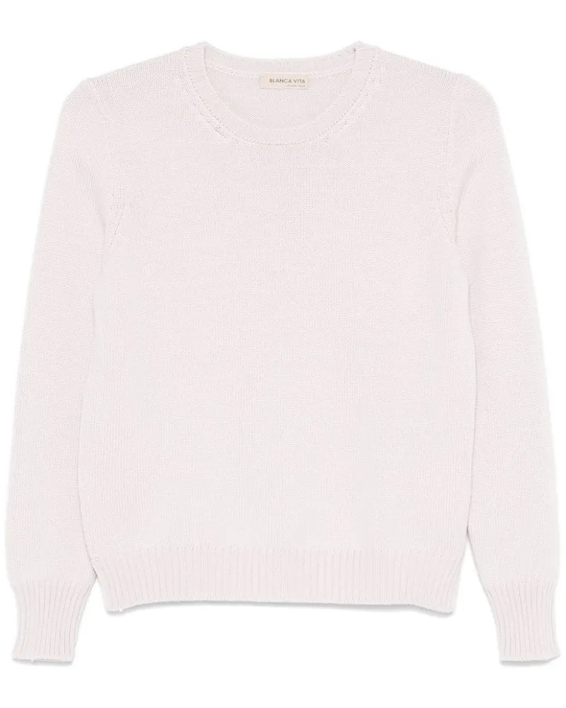 Blanca Gerippter Strickpullover - Rosa Rosa