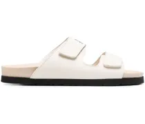 Sandalen mit Logo-Print - Nude