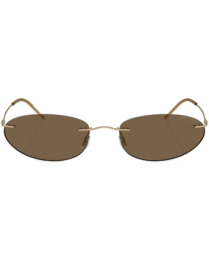 Giorgio Armani Sonnenbrille mit ovalem Gestell - Gold Gold
