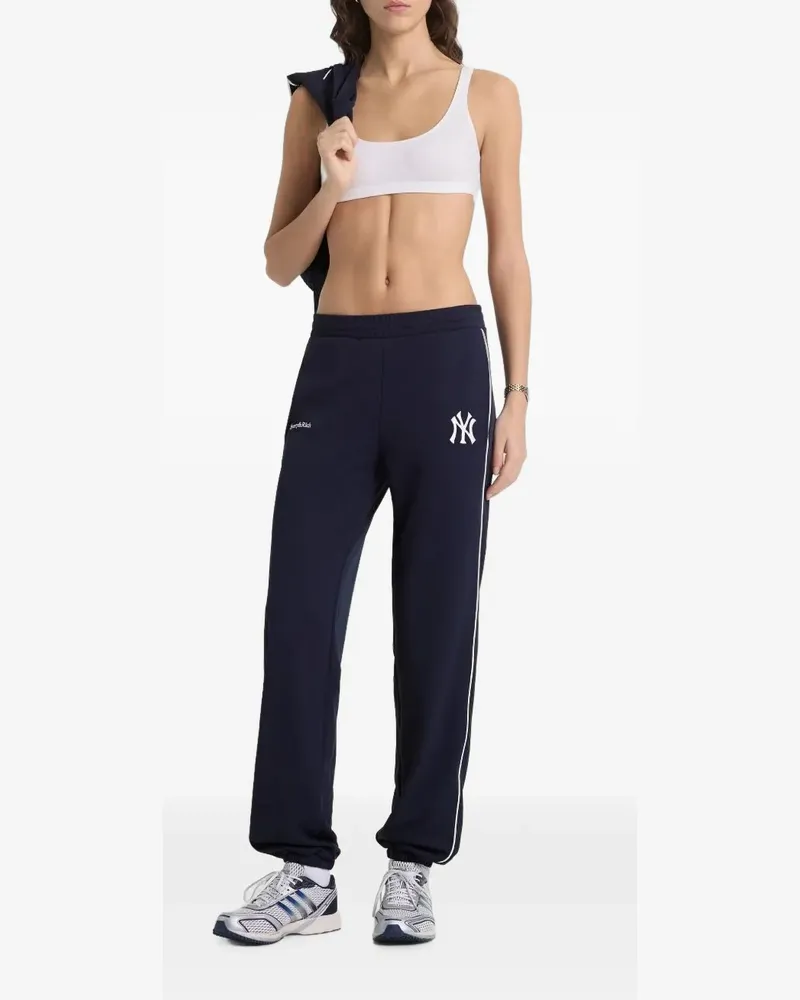 SPORTY & RICH Heritage Yankees Elio piping track pants - Blau Blau