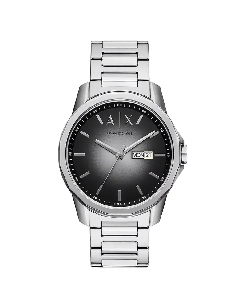 Armani Exchange Runde Armbanduhr 44mm - Schwarz Schwarz