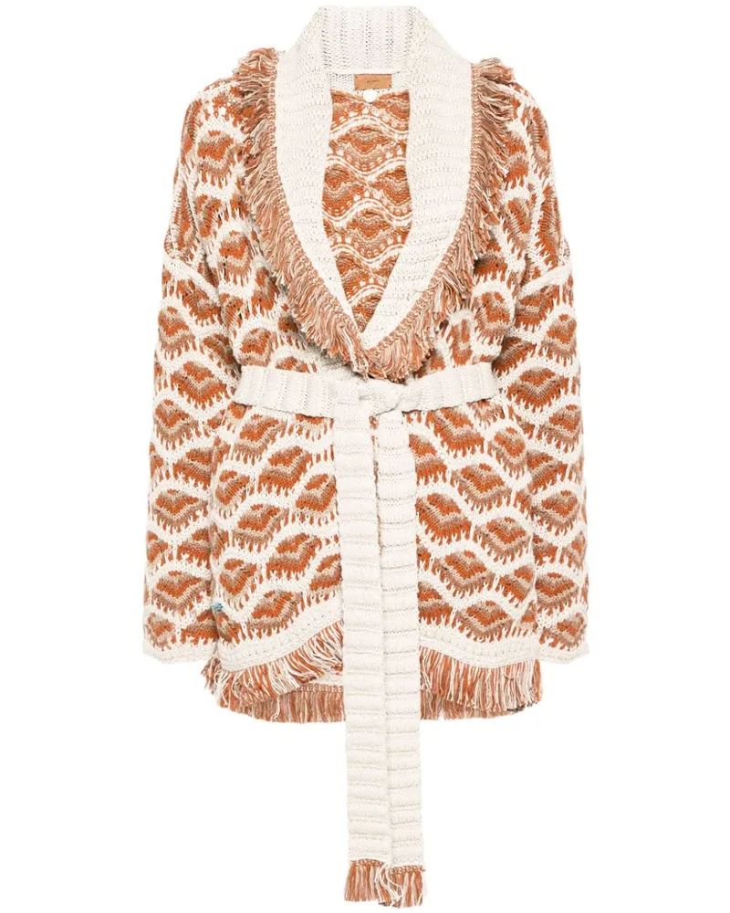 Alanui Hawa Mahal Cardigan mit Intarsienmuster - Nude Nude