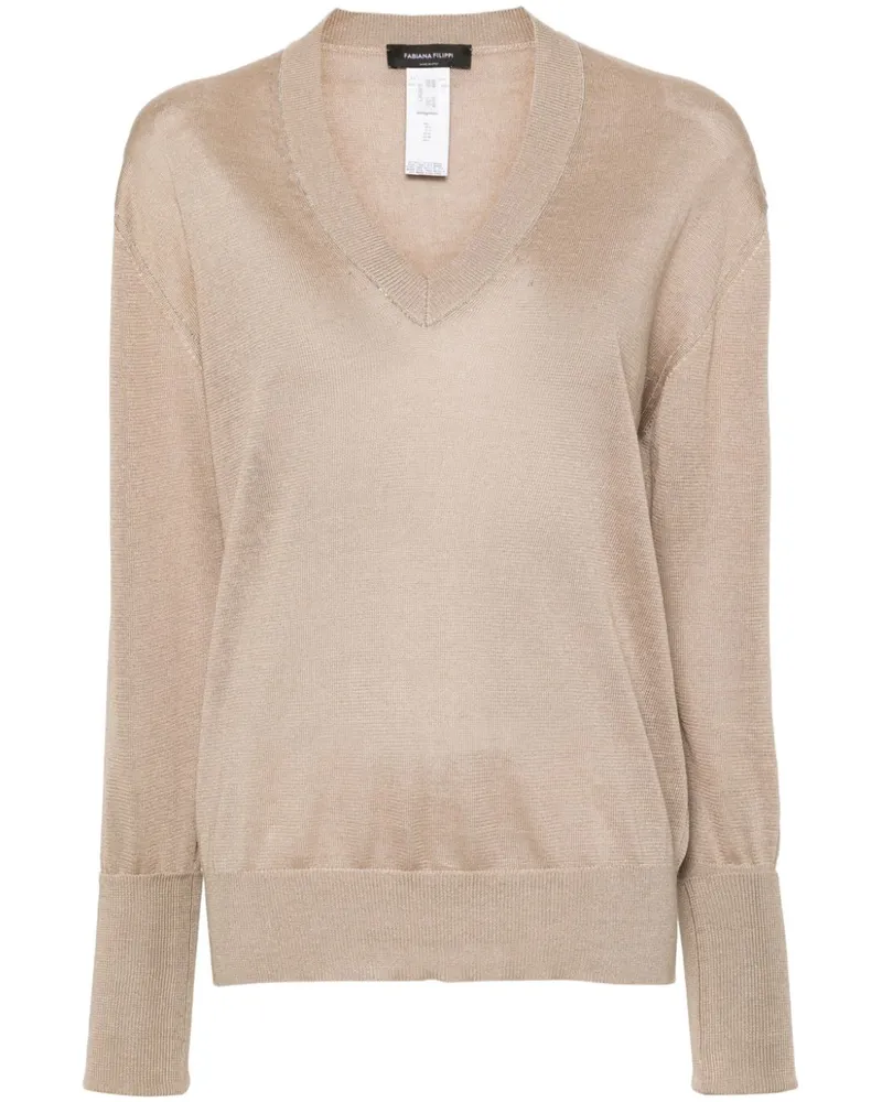 Fabiana Filippi Pullover mit Perlen - Nude Nude