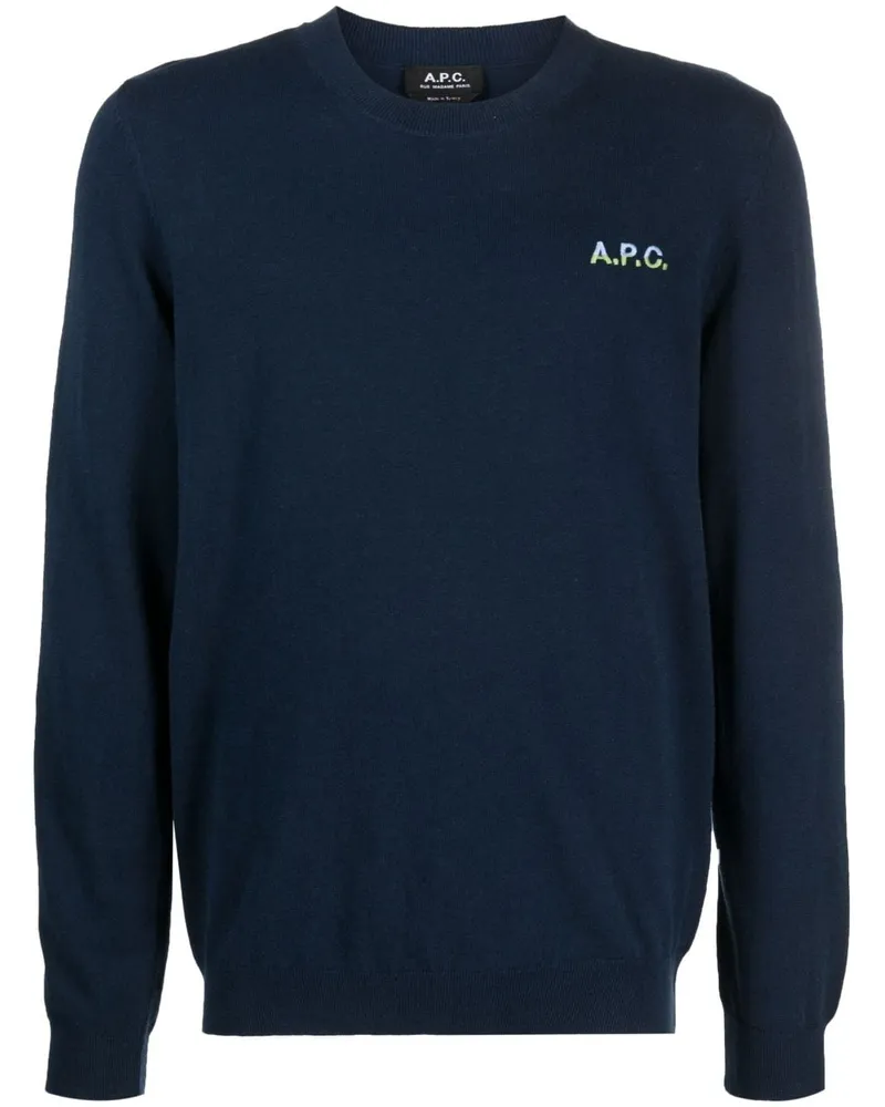 A.P.C. Alois Pullover mit Logo-Stickerei - Blau Blau