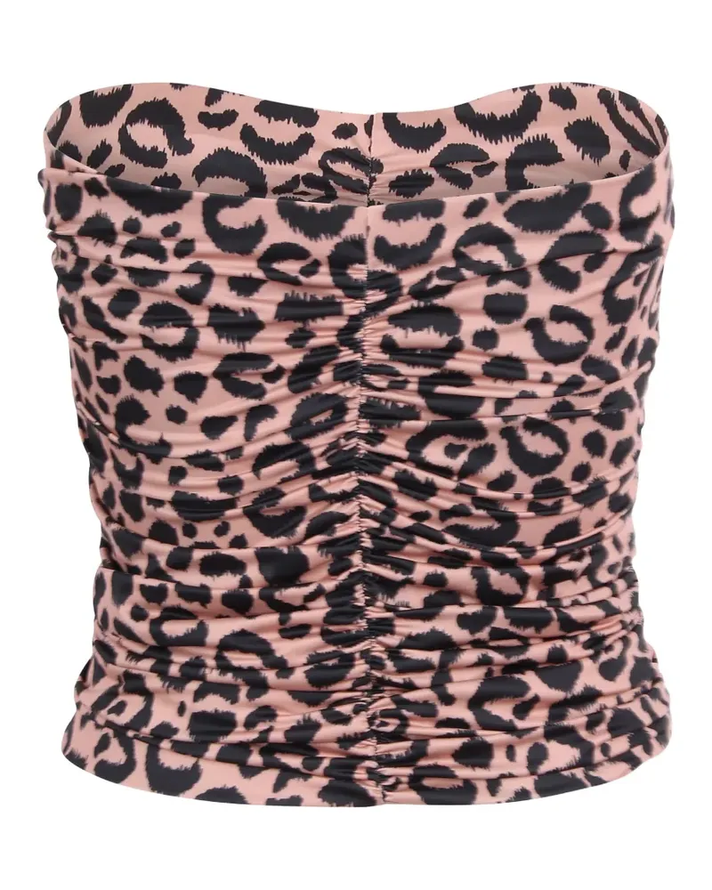 Essentiel gathered animal-print top - Rosa Rosa
