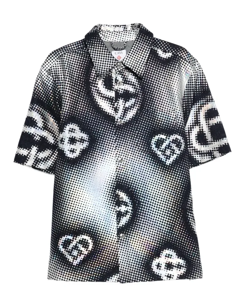 Casablanca Paris Pearlescent Monogram shirt - Blau Blau