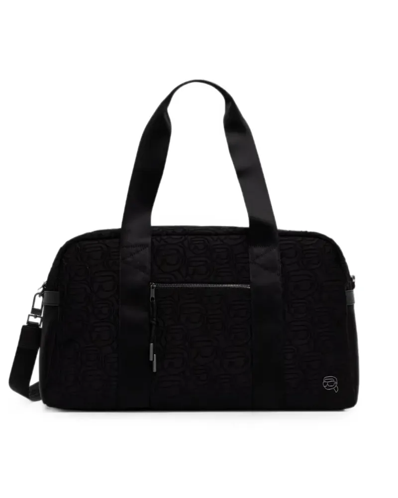 Karl Lagerfeld monogram-embossed holdall bag - Schwarz Schwarz