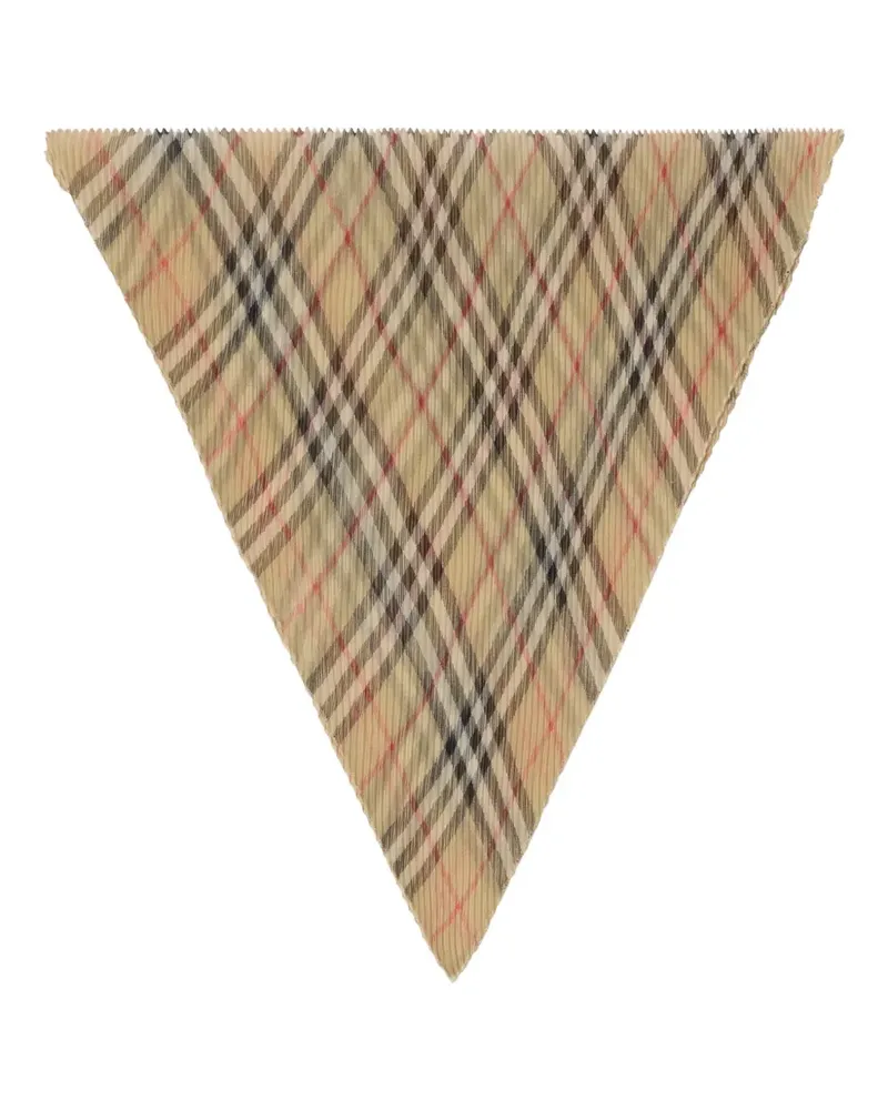 Burberry Karierter Schal aus Seidenchiffon mit Falten - Nude Nude