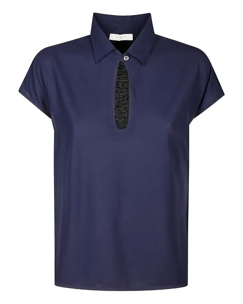 Zanone Poloshirt mit Schlüssellochausschnitt - Blau Blau