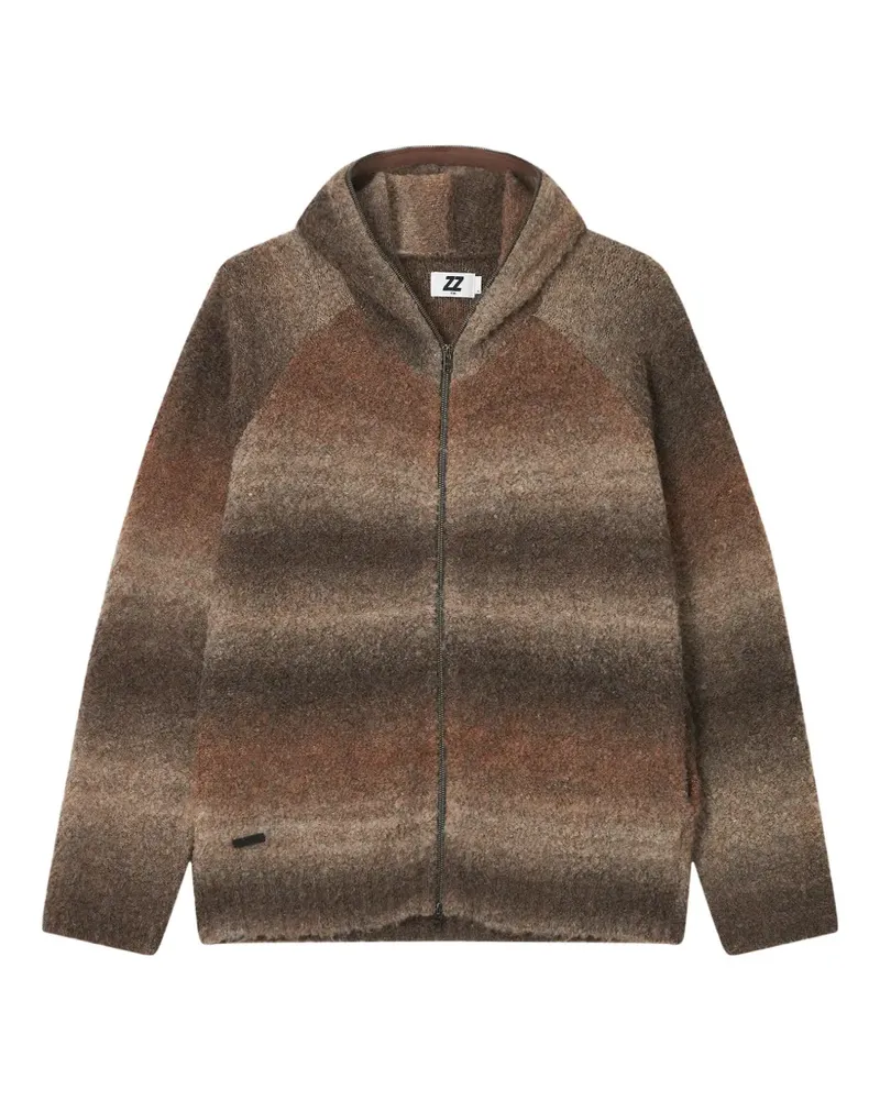 Izzue Kapuzenjacke mit Farbverlauf-Optik - Braun Braun