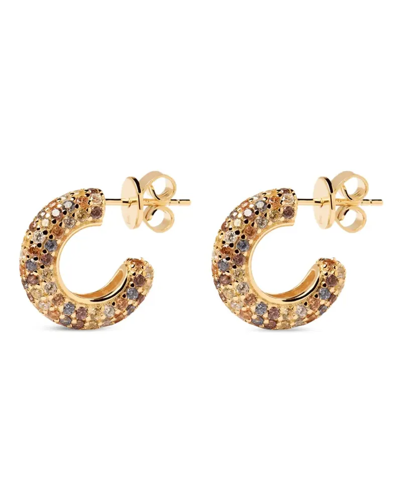 PD Paola Tiger Creolen mit Schmuckstein - Gold Gold