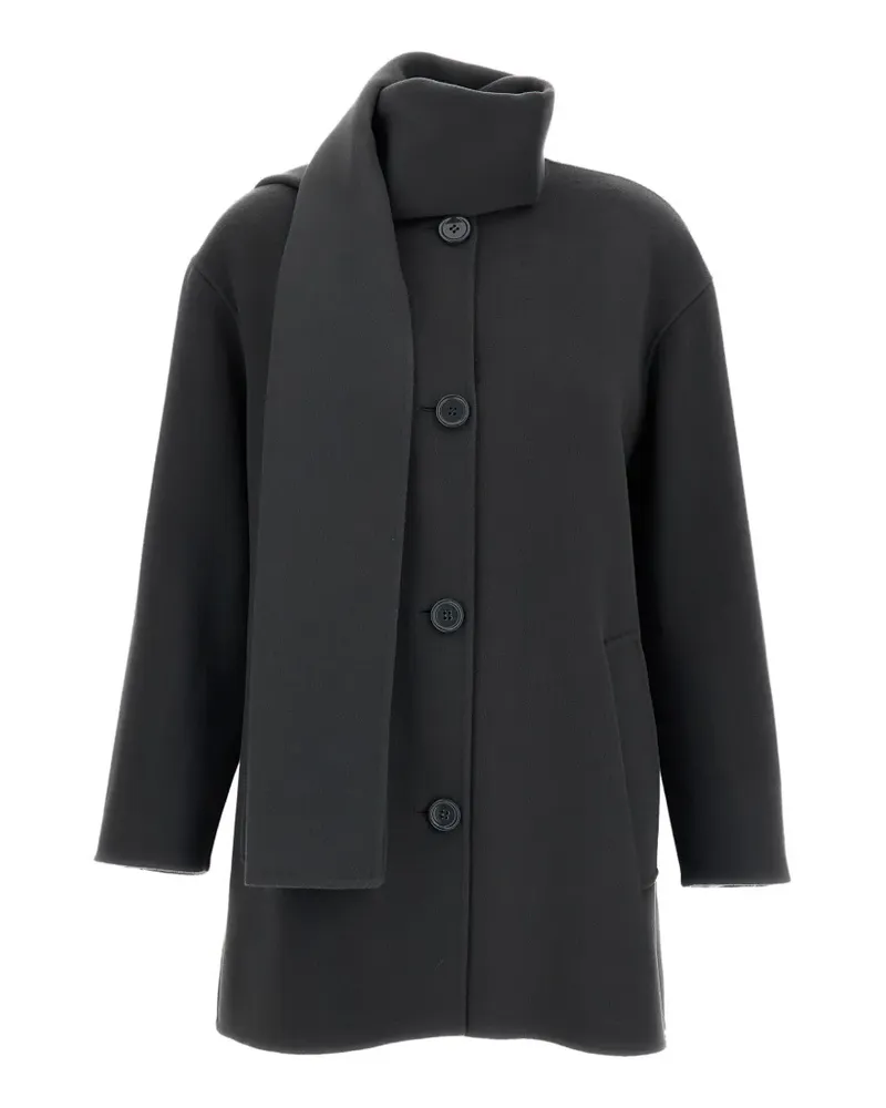 Max Mara scarf-detail wool coat - Grau Grau