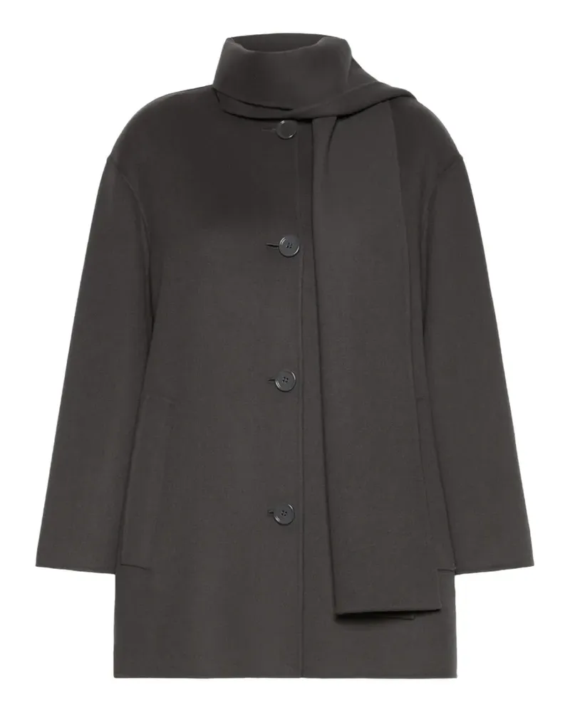 Max Mara Kragenlose Jacke - Grau Grau