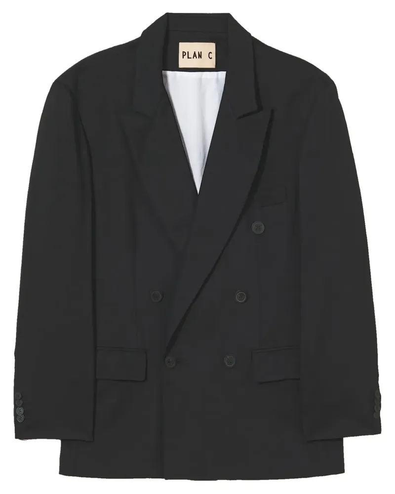 PLAN C Doppelreihiger Blazer - Schwarz Schwarz