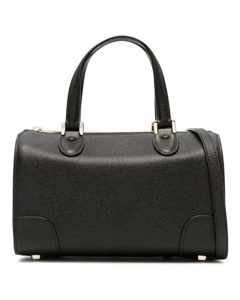 Valextra Mini Boston Handtasche mit Trotter-Muster - Schwarz Schwarz