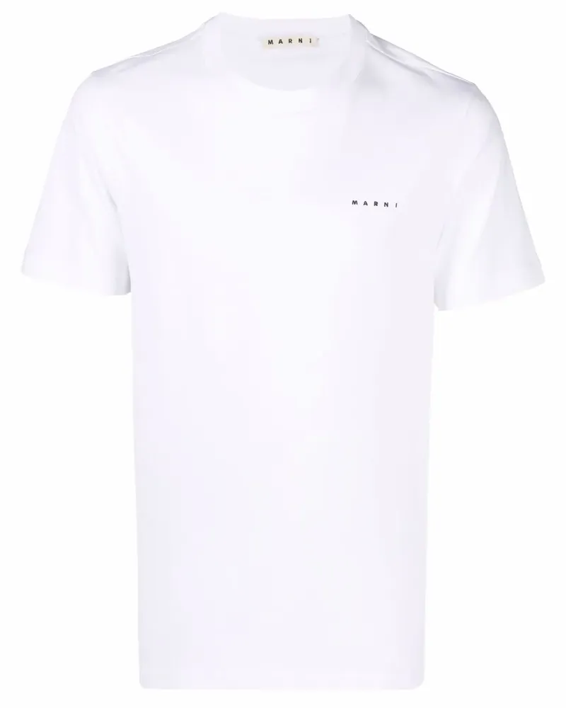 Marni T-Shirt mit Logo-Print - Weiß Weiß