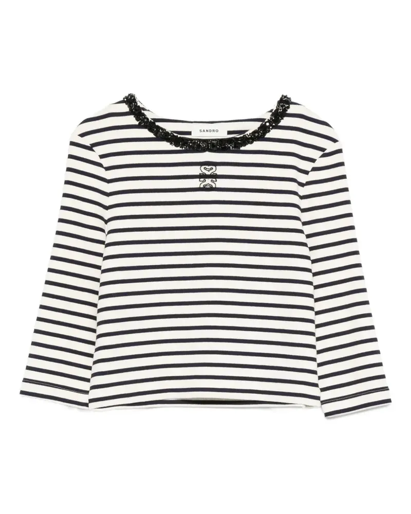 Sandro Gestreiftes Oberteil - Nude Nude