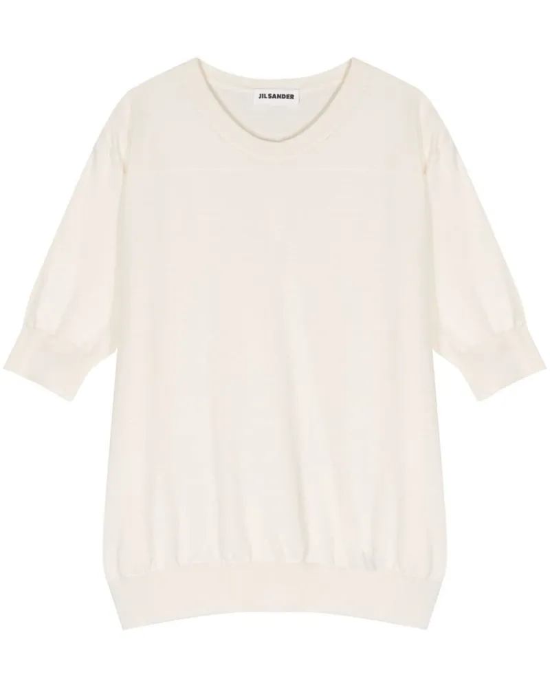 Jil Sander T-Shirt aus geripptem Strick Nude