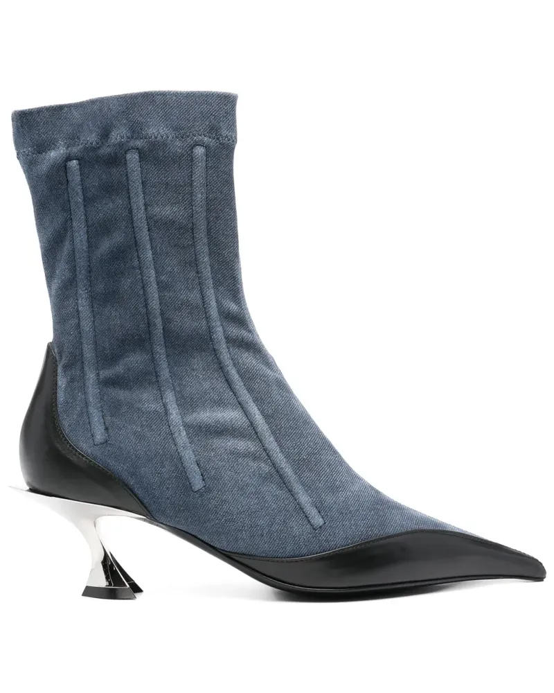 Thierry Mugler Jeansstiefel mit Knochen 55mm - Blau Blau
