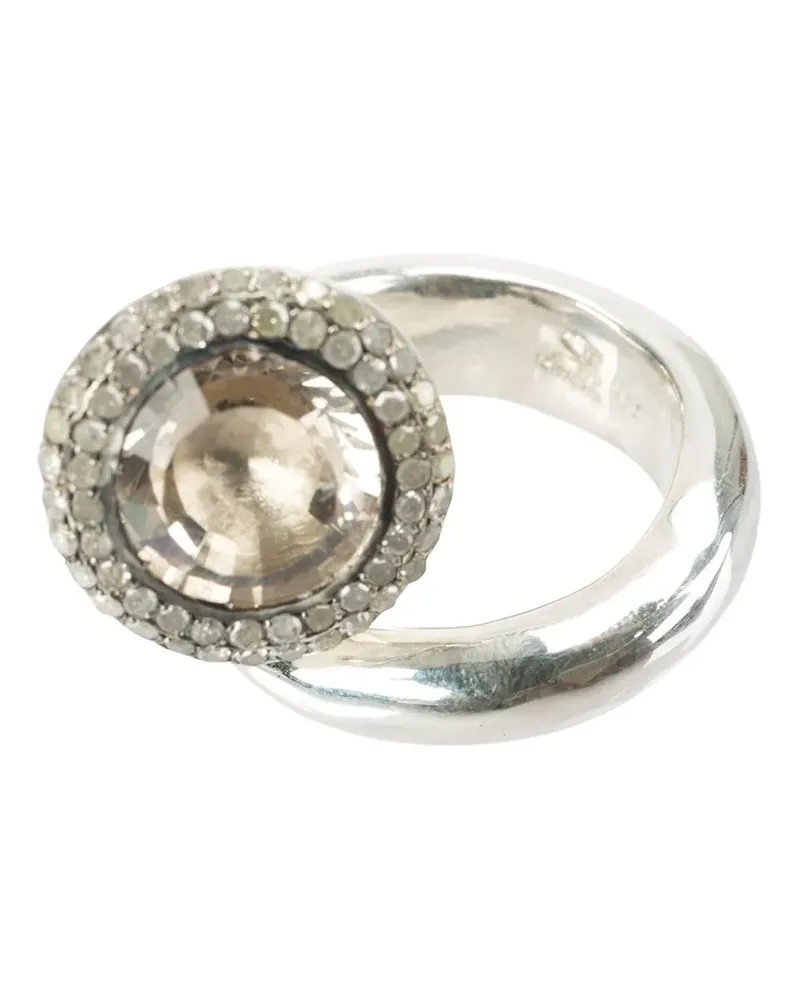Rosa Maria Silberring mit Topaz und Diamanten - Metallic Metallic