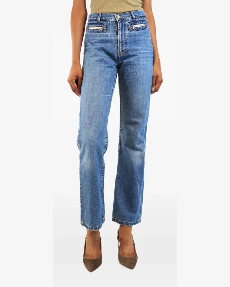 A.P.C. zip-pocket high-waisted jeans - Blau Blau