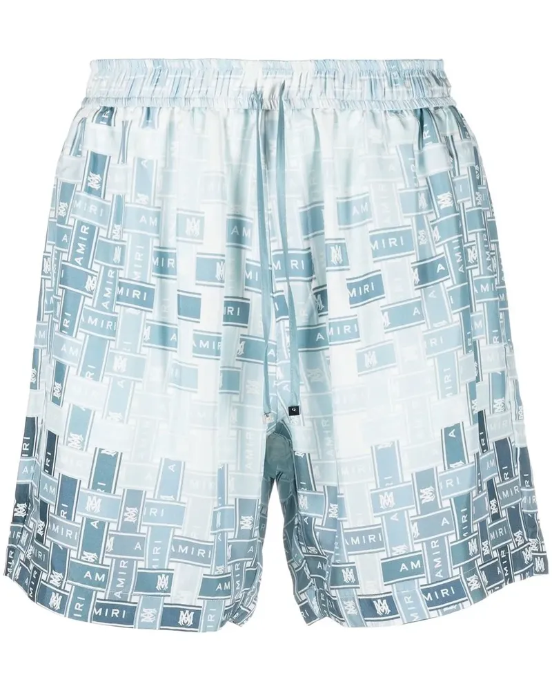 Amiri Shorts aus Seide mit Logo-Print - Blau Blau