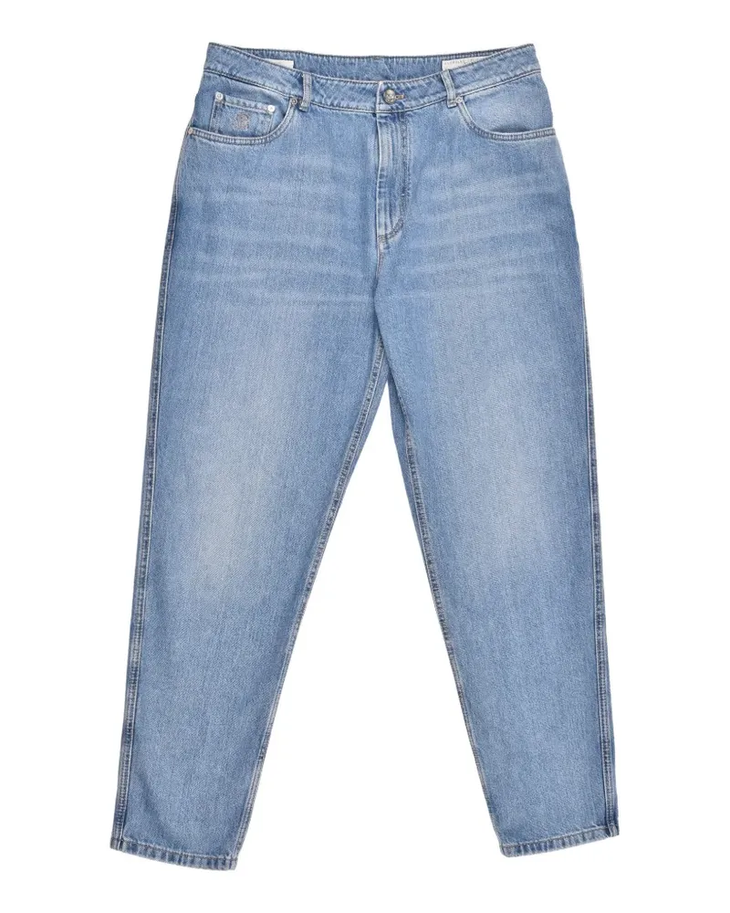 Brunello Cucinelli faded-effect straight-leg jeans - Blau Blau
