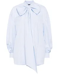 Simone Rocha Hemd mit Schleife und Puffärmeln Blau