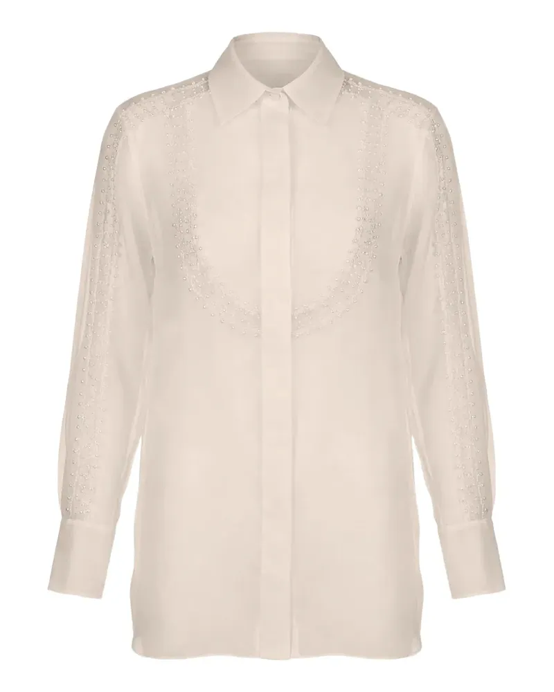 Valentino Garavani Transparentes Hemd mit Perlenverzierung - Nude Nude