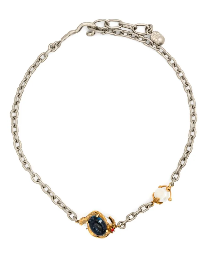 Marni Choker mit Perlen Weiß