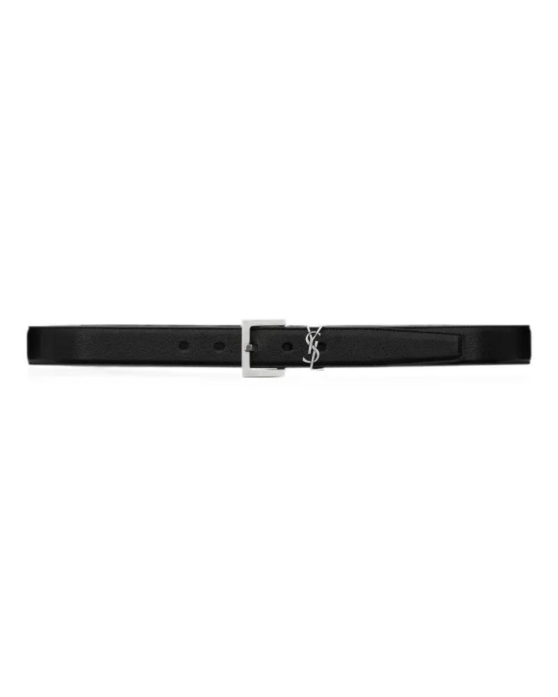Saint Laurent Cassandre leather belt - Schwarz Schwarz