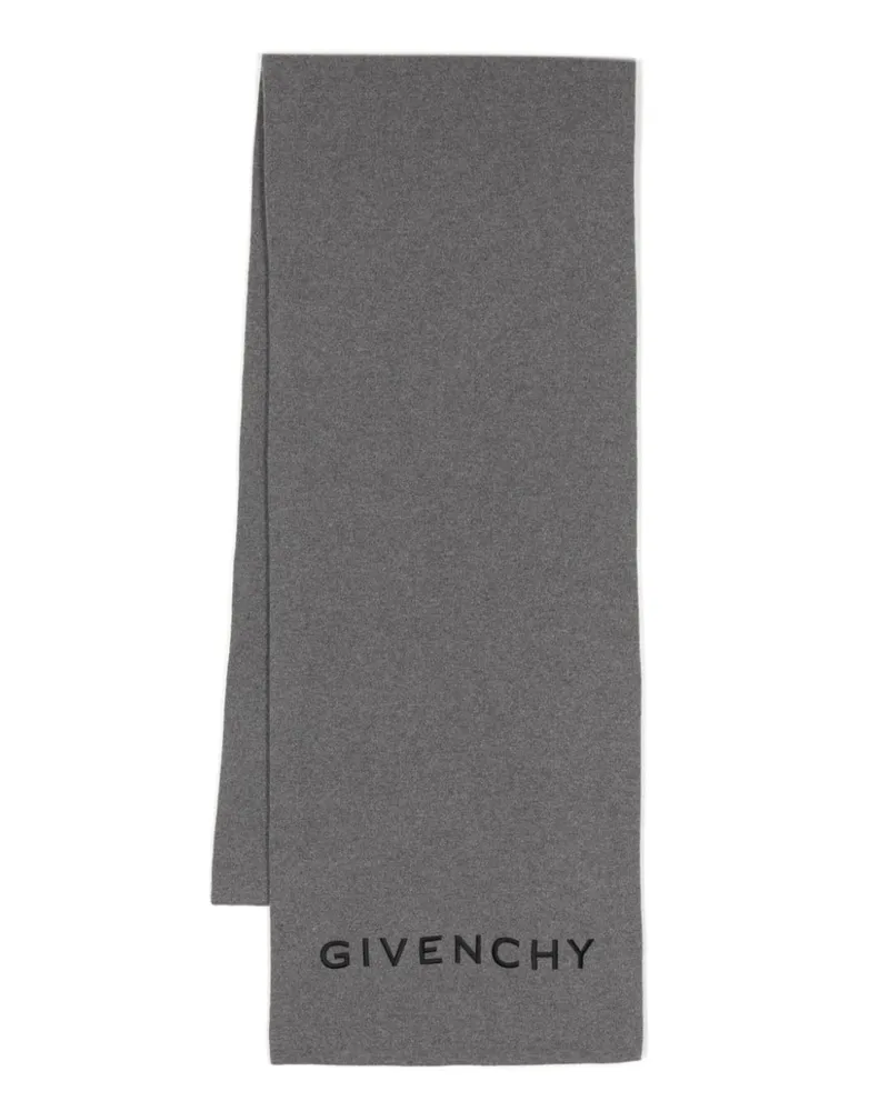 Givenchy Gestrickter Schal mit Logo-Stickerei - Grau Grau